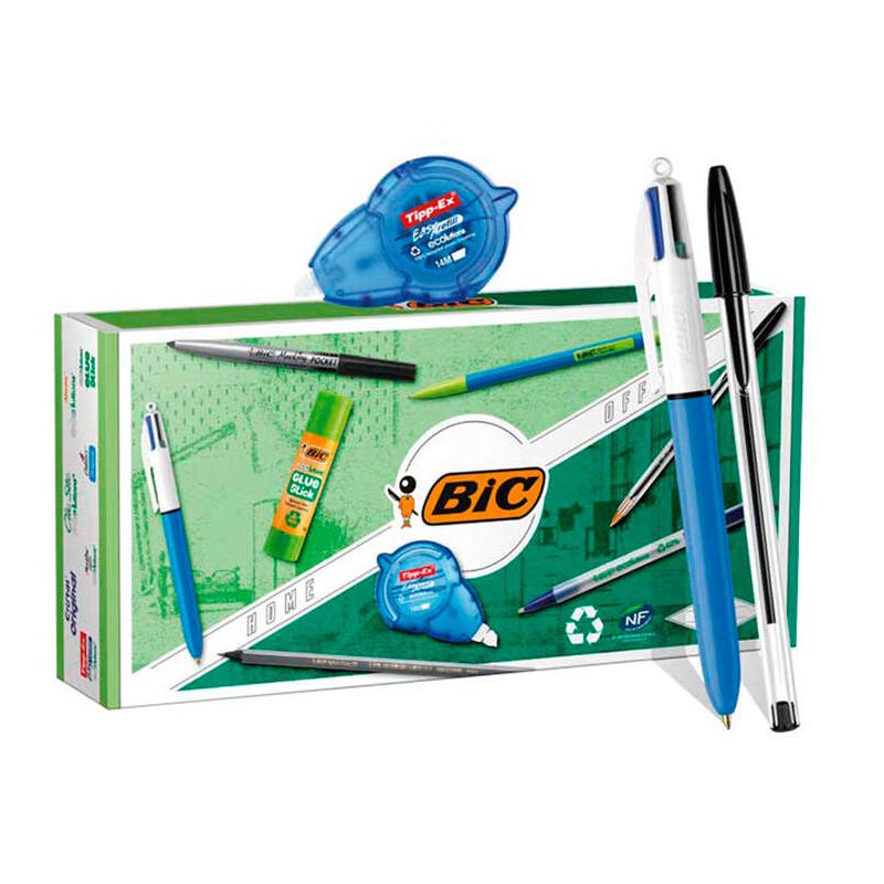 Bic Office ECOlutions Office Pack 9 pezzi - Penna a sfera + matita meccanica + matita + pennarello + colla stick e nastr
