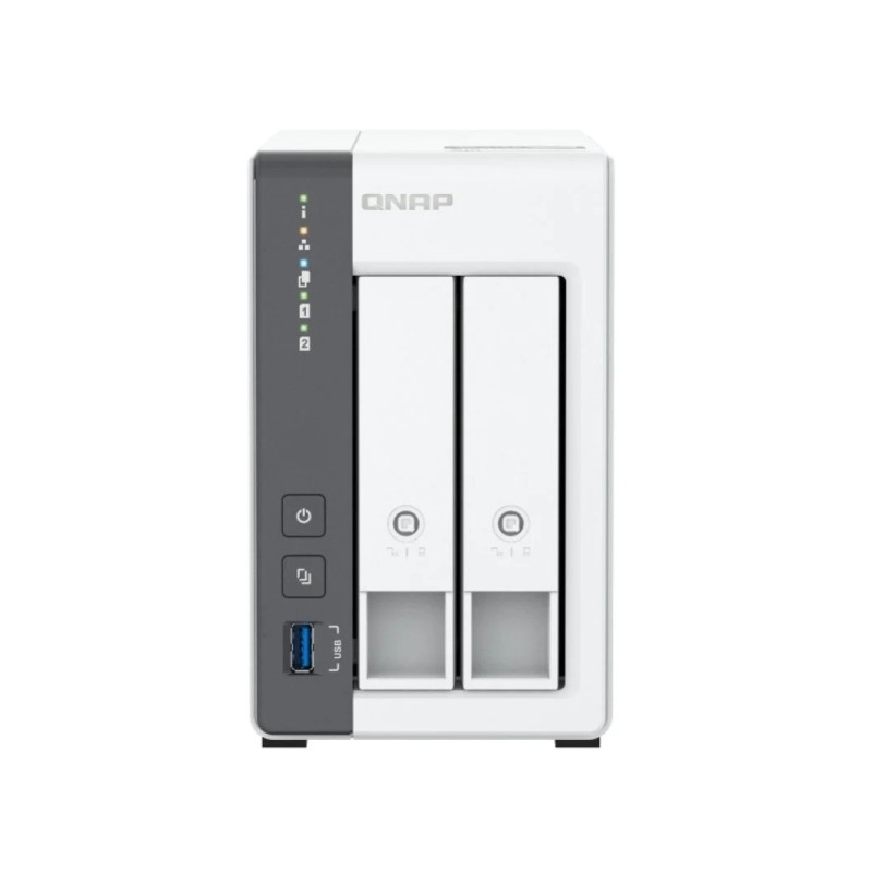 QNAP TS-216G NAS Tower Processore ARM Cortex-A55 - 4 GB di memoria - 2 alloggiamenti 2.5. 3.5 - USB. RJ-45 2.5 GB - Vent