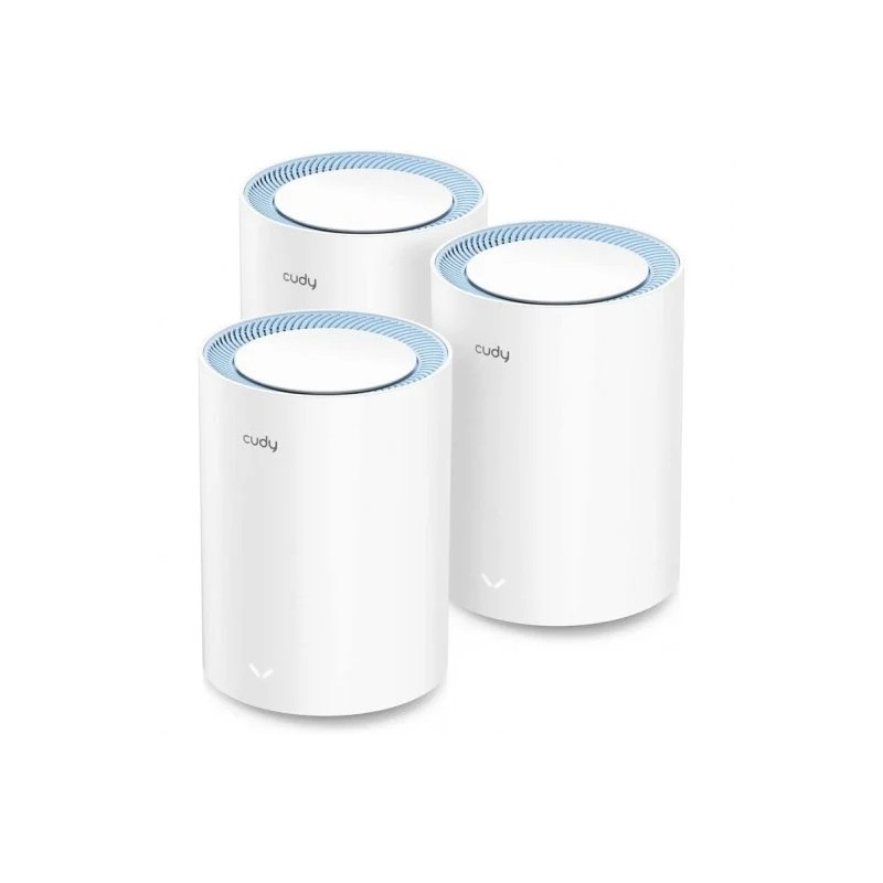 Cudy M1200 3 Pack Dual Band AC1200 Mesh WiFi Systems - 867Mbps a 5GHz. 300Mbps a 2.4GHz - 1x 10/100Mbps LAN Port. 1x 10/