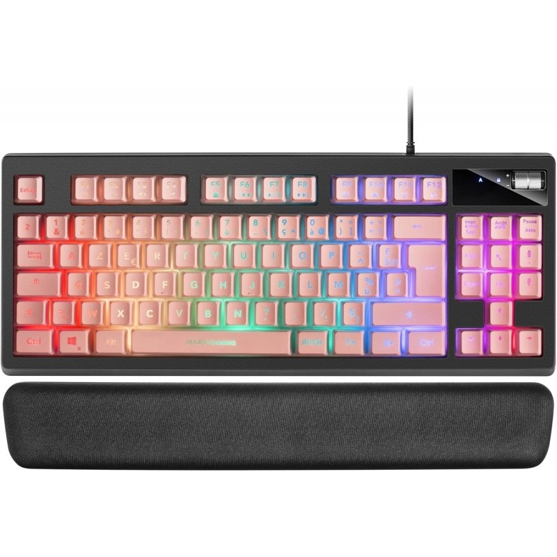 Tastiera da gioco Mars Gaming MKAX - Illuminazione RGB a 9 effetti - Design compatto TKL - Tecnologia H-Mech - Poggiapol