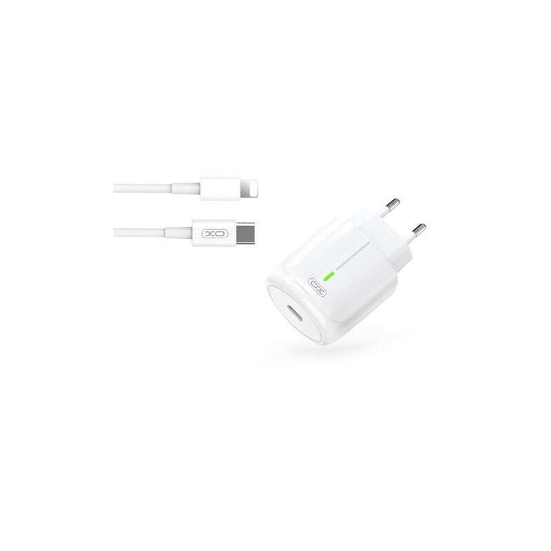 Caricabatterie XO a ricarica rapida 20W - Porta di tipo C - Carica +50% in 30 minuti - Protezione da sovratensione - Inc