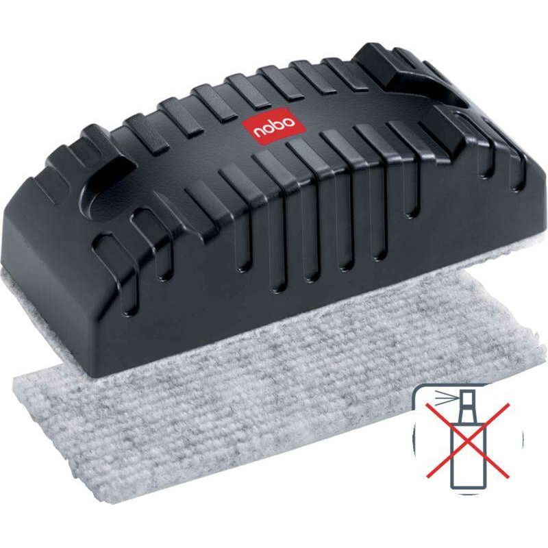 Nobo Gomma magnetica per lavagna bianca - Cancella a secco - Rimuove i residui di inchiostro e lo sporco - Nero