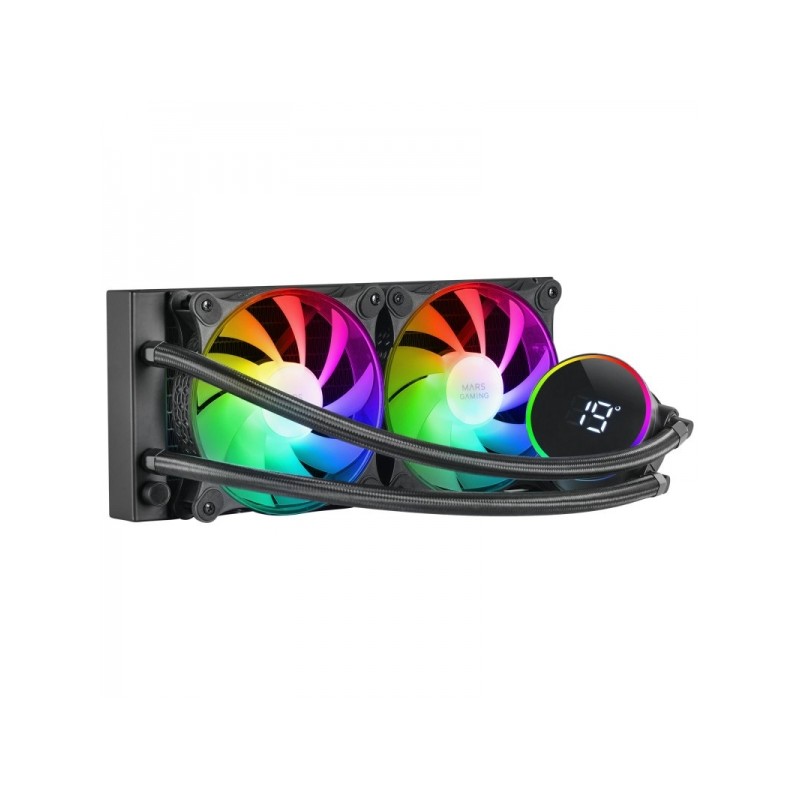 Mars Gaming ML-LCD240 Sistema di raffreddamento a liquido - Ventole ARGB - Opti-chamber 3rd Gen - TDP 500W - Display LCD