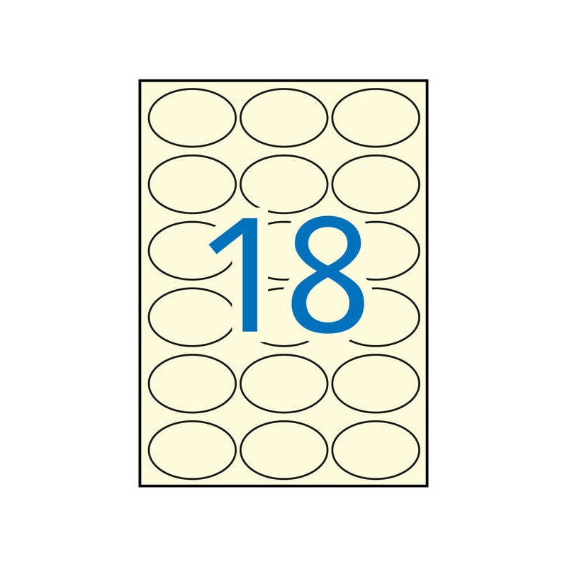 Etichette permanenti Apli in crema 63.5 x 42.3 mm 20 fogli