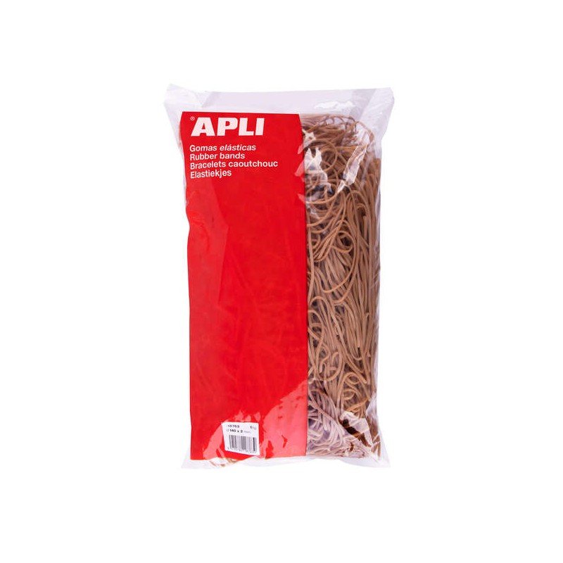 Elastici Apli Ø 140 x 2 mm - Contenuto 1 kg - Elevata elasticità e resistenza - 70% gomma naturale