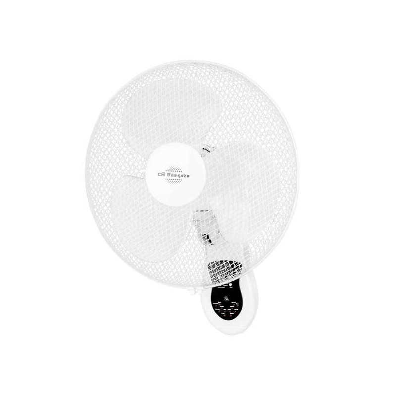 Orbegozo WF 0242 Pratico e sicuro ventilatore da parete - pale da 40 cm - 3 velocità - testa oscillante - timer 7.5 ore