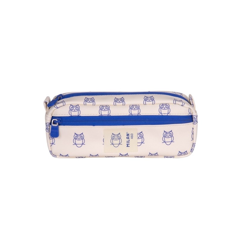 Milan Collection 460 Borsa rettangolare - 2 scomparti con cerniera - Colore beige/blu