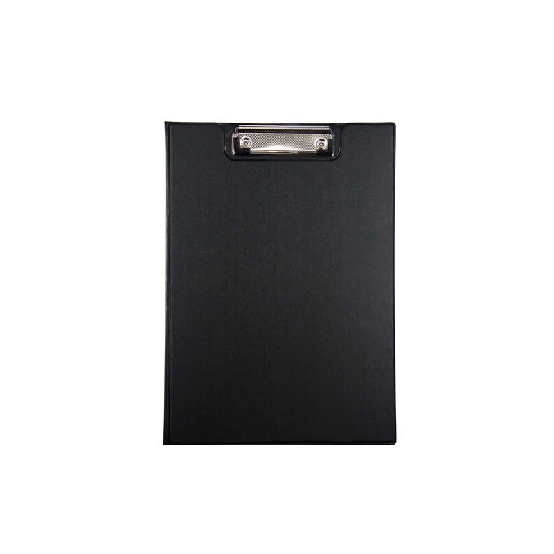 Cartella a pinza Dohe A4 - Copertina in cartone foderato in PVC opaco - Tasca interna - Colore nero