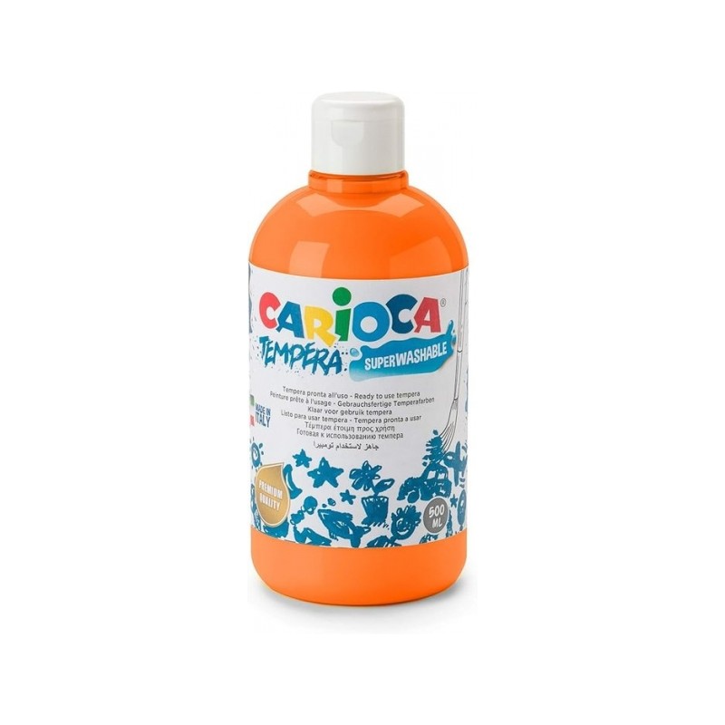 Bottiglia di tempera Carioca 500ml - Colori super lavabili - Facile da miscelare - Applicabile su materiali porosi - Alt