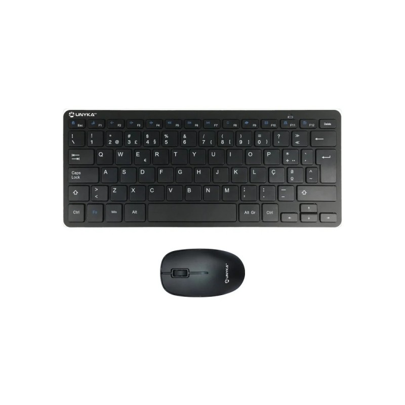 Unykach MK288 Pro Mini Keyboard Pack 79 tasti senza fili + mouse 1200ppp. senza fili. 3 pulsanti. uso ambidestro - Lingu
