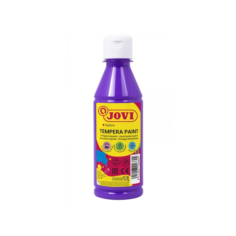 Jovi Tempera Paint Tempera liquida 250ml - A base d'acqua - Pronta all'uso - Alto potere coprente - Rapida asciugatura -