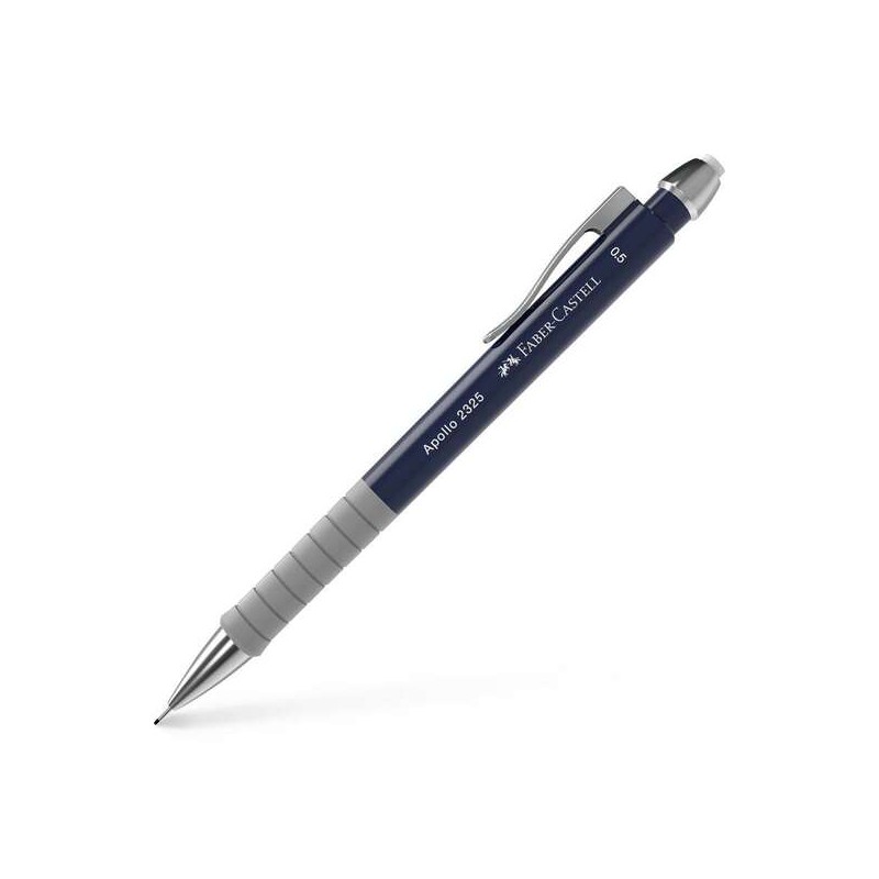Matita meccanica Faber-Castell Apollo - Matita da 0.5 mm - Impugnatura ergonomica - Gomma incorporata - Fusto blu scuro