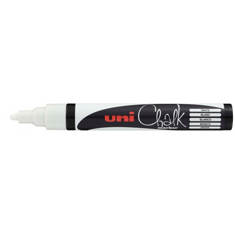 Uni-ball PWE-5M Marcatore a gesso liquido - Punta conica 1.8-2.5 mm - Cancellabile - Resistente alla pioggia - Colore bi