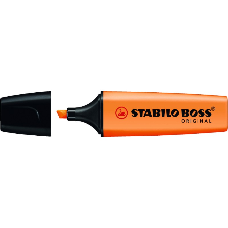 Stabilo Boss 70 Pennarello evidenziatore - Da 2 a 5 mm - Ricaricabile - Inchiostro a base d'acqua - Colore arancione flu