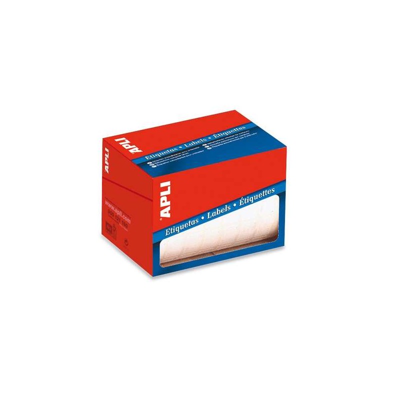 Rotolo di 2000 etichette permanenti Apli 19x40 mm - Bianco