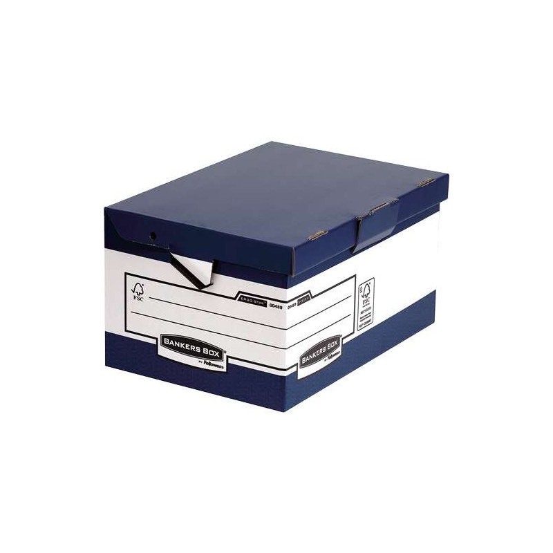 Fellowes Bankers Box Ergo-Stor Maxi Cartella con maniglie ergonomiche - Coperchio fisso - Montaggio automatico Fastfold 
