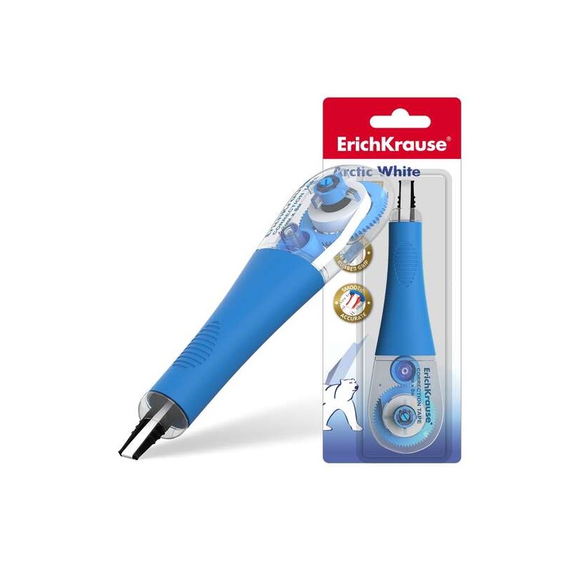 Erichkrause Nastro correttore bianco artico 4.2 mm x 8 m - Ideale per correzioni rapide e sicure - Asciugatura immediata