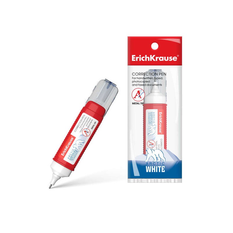 Erichkrause Concealer Pen Arctic White - Punta in plastica per correzioni di macchie - Risultati eccellenti con tutti i 