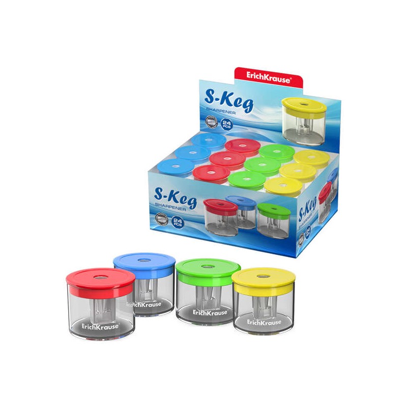 Erichkrause S-Keg Temperamatite con serbatoio - 1 foro - Lama in acciaio al carbonio - Colori assortiti