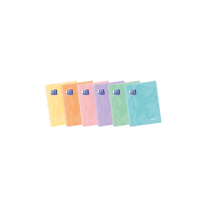 Oxford Easybook A5 Taccuino con punti metallici - Copertina rigida in plastica - 48 fogli a margine - Design 4x4 pastell