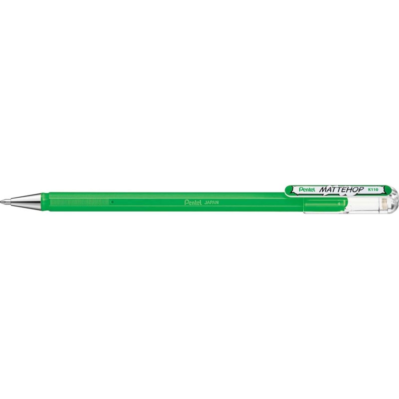 Penna a sfera Pentel Mattehop - Punta 1mm - Linea 0.5mm - Inchiostro gel opaco - Realizzata con il 55% di materiali rici