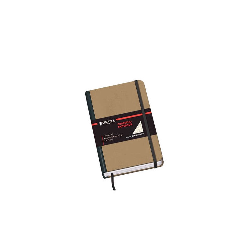 Quaderno di cartone Dohe con estremità arrotondate - 96 fogli di carta tamponata da 80 g - Copertina in tre pezzi con d