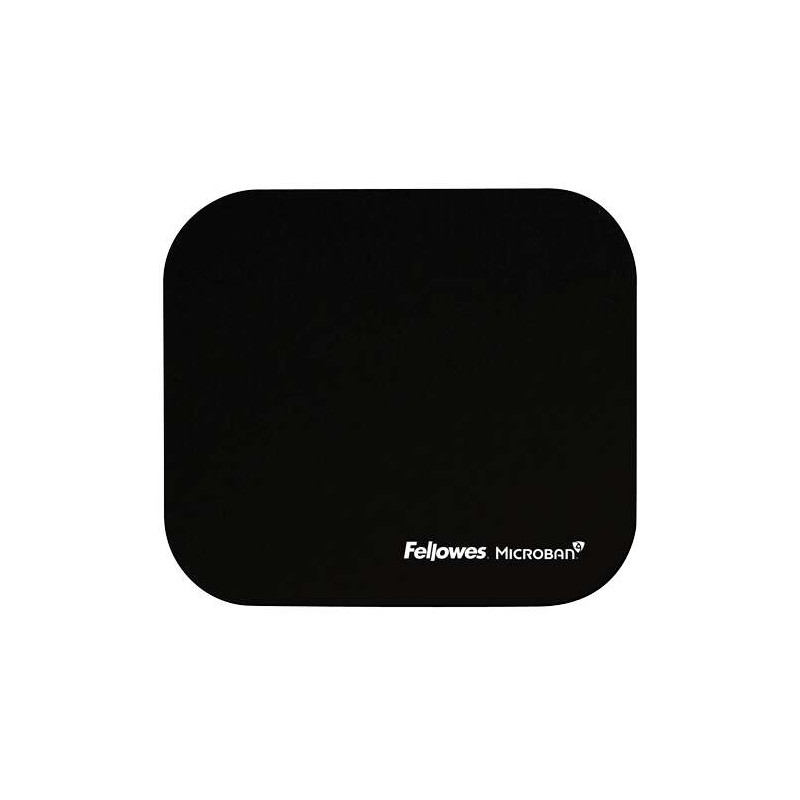 Tappetino per mouse Fellowes con Microban - Protezione antibatterica - Base in gomma - 23.2x19.9 cm - Nero - Colore nero