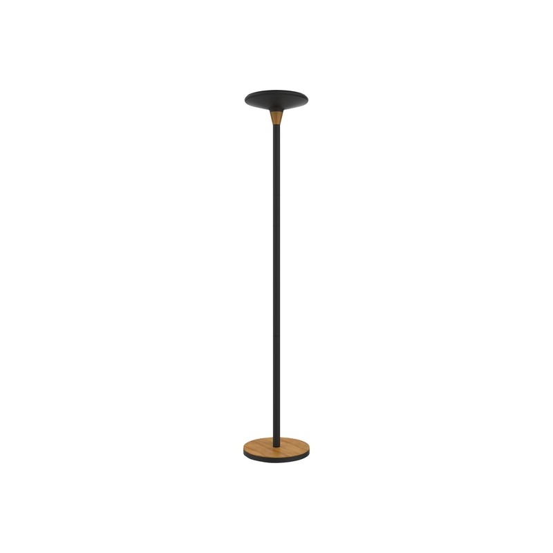 Unilux Baly Bamboo Lampada da terra a LED - Dimmer tattile a 3 intensità - Luce calda - In bambù e acciaio - Base robu