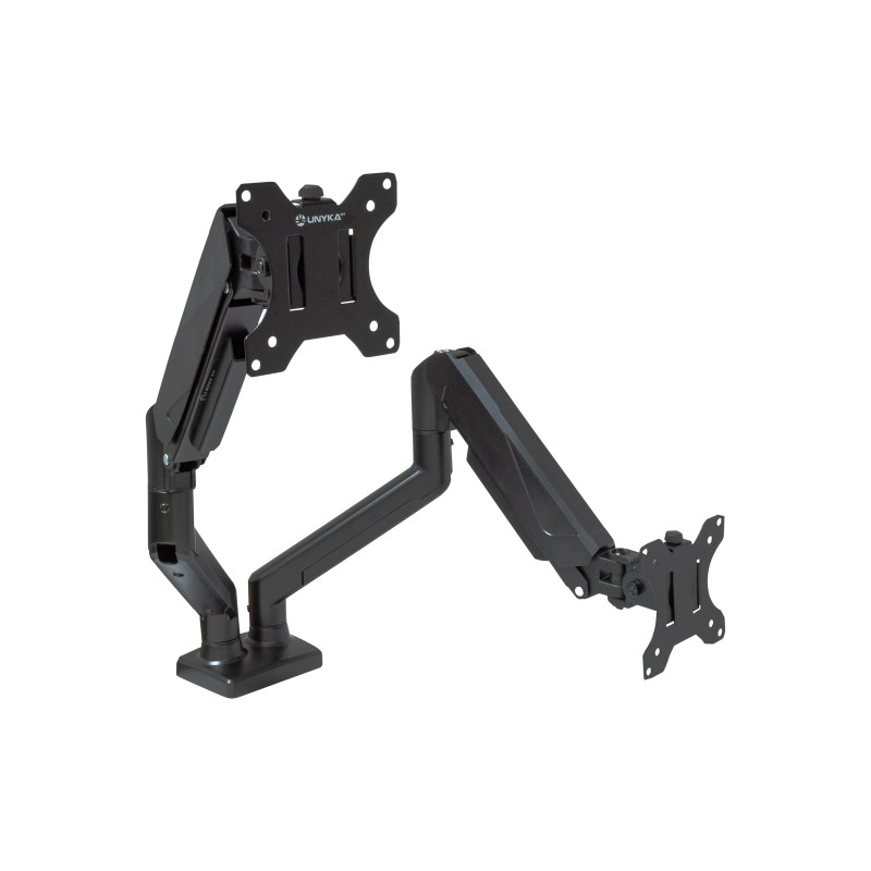 Unykach UK1479 Supporto da tavolo con braccio articolato per 2 monitor da 13-32 - Girevole. molla a gas - Gestione dei c