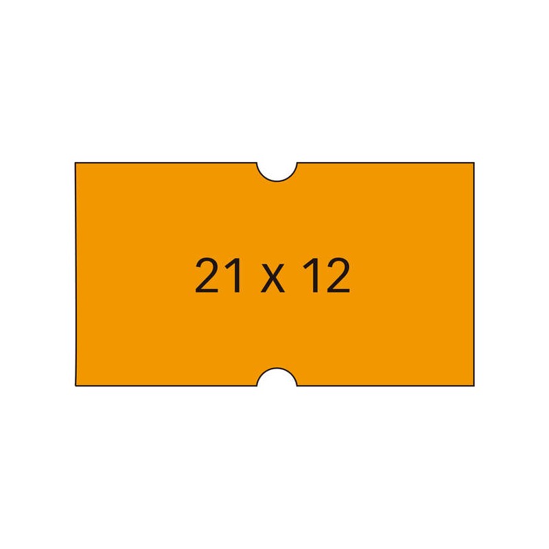Etichette arancioni Apli 21x12 mm per macchine prezzatrici a 1 linea - Confezione da 6 rotoli con 1000 etichette/rotolo 