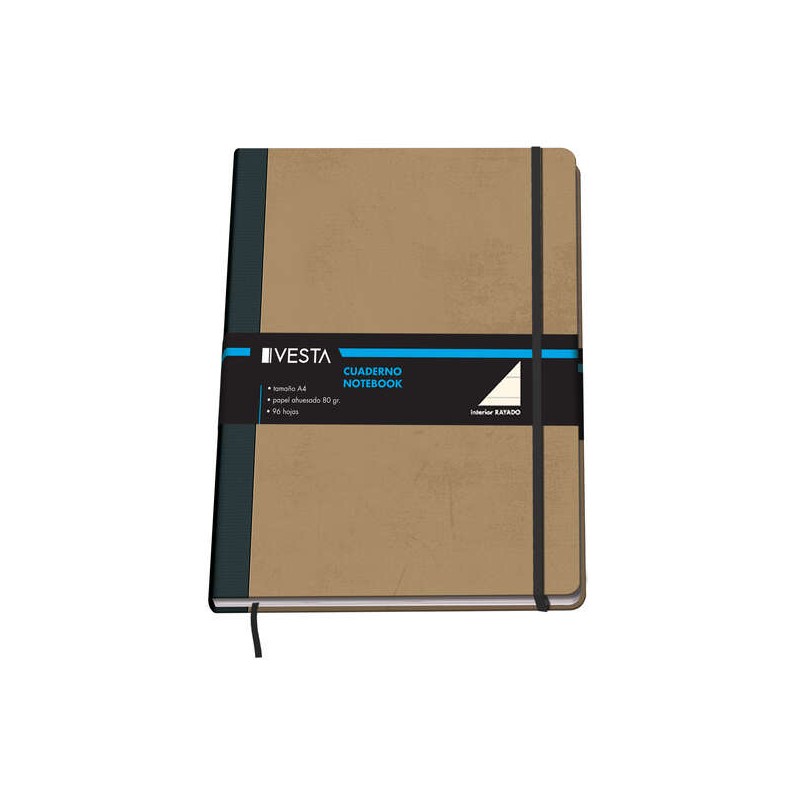 Quaderno di cartone Dohe con estremità arrotondate - 96 fogli di carta tamponata da 80 g - Copertina in tre pezzi con d