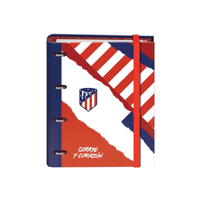 Dohe Atletico de Madrid Coraje y Corazon Raccoglitore a 4 anelli formato A4 con ricarica da 100 fogli - 4 divisori color