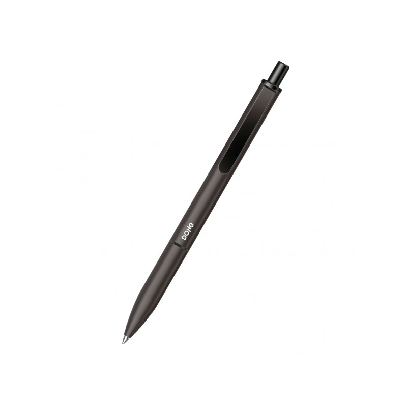 Dohe Elegance Confezione da 4 penne a sfera - Punta fine 0.5 mm - In alluminio - Soft Touch - Colore nero
