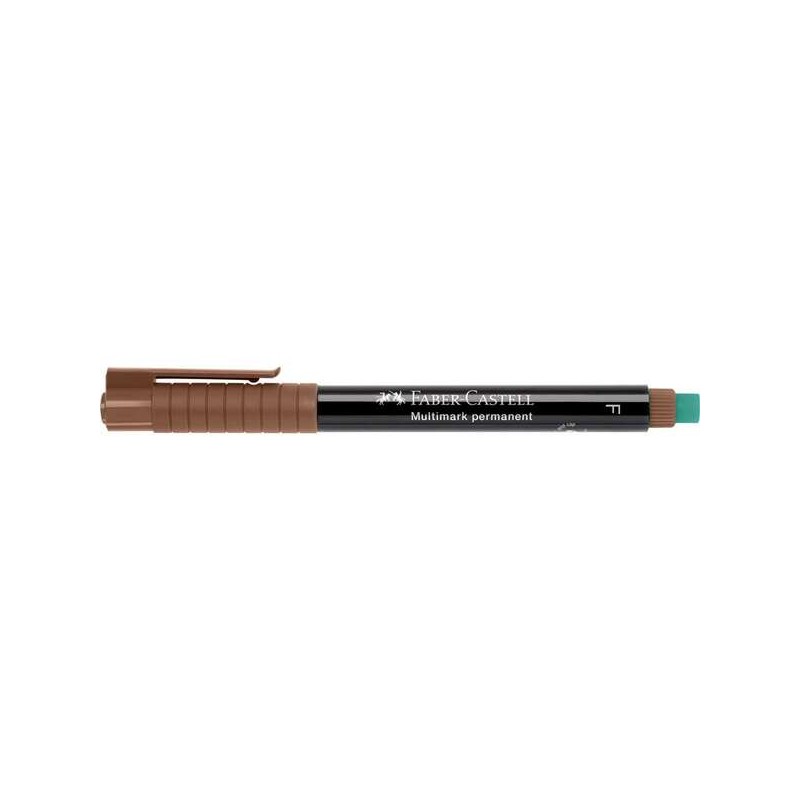 Marcatore permanente Faber-Castell Multimark - Larghezza linea 0.6 mm - Gomma integrata - Resistente alla luce e all'acq