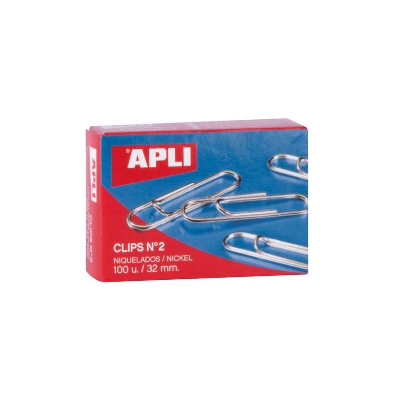 Apli Confezione da 100 graffette nichelate Nº2 32 mm