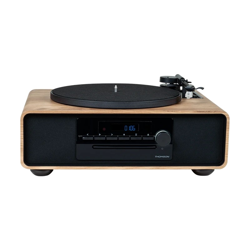 Thomson MIC300TT Microcatena Bluetooth 5.0 da 60W con giradischi incorporato - Lettore CD. radio FM. lettore USB (MP3) -