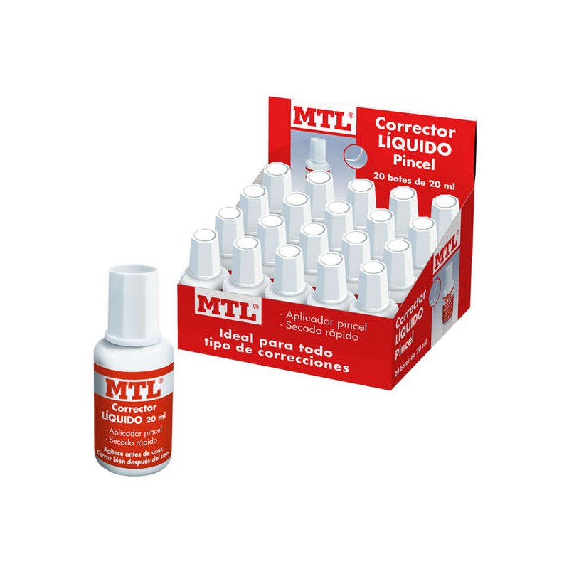 Dohe Display di 20 correttori liquidi con pennello applicatore - 20ml - Asciugatura rapida - Copertura efficace - Ideale