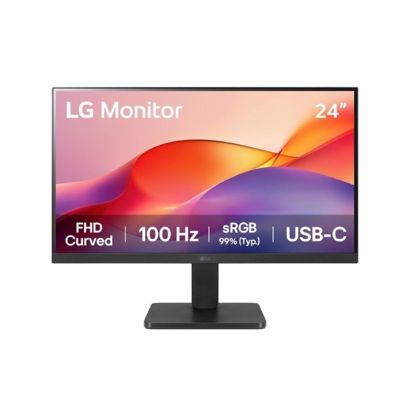 Monitor LG 23.8 curvo 1500R VA FullHD 100Hz HDR 10 - Risposta 5ms - 16:9 - HDMI. USB-C - VESA 100x100mm