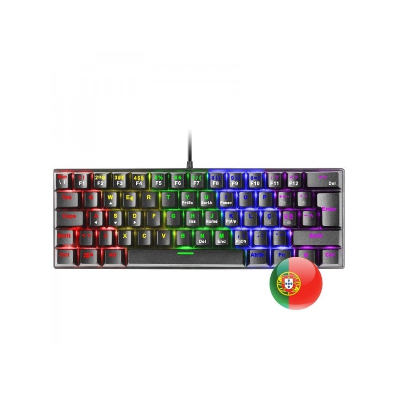 Tastiera meccanica da gioco Mars Gaming MK60 - Ultra-compatta 60% - Illuminazione RGB - Interruttori antipolvere - Anti-
