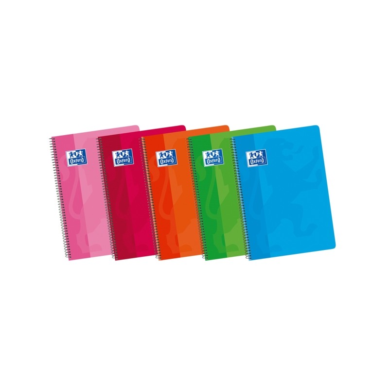 Quaderno a spirale Oxford School Classic 4th Grade Copertina morbida - 80 fogli - Colori assortiti