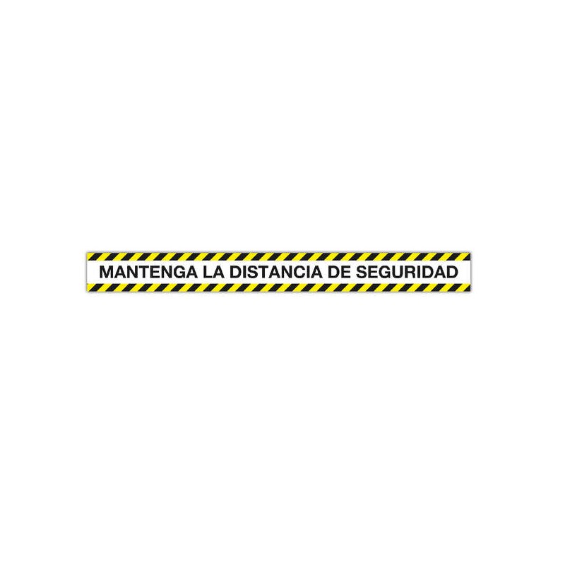 Striscia segnaletica adesiva Apli Mantenere la distanza di sicurezza - 1000x100 mm - Pellicola in PVC da 100 micron con 