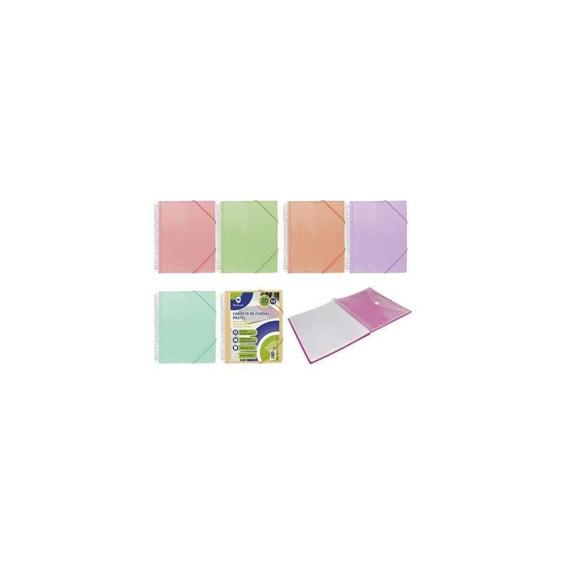 Raccoglitore a spirale Bismark 20 tasche trasparenti - Polipropilene - Formato A4 - Spirale in plastica non deformabile 