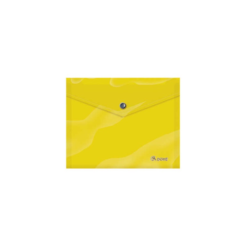 Dohe Busta per documenti A5 - Chiusura a scatto - Polipropilene opaco 150 micron - Giallo