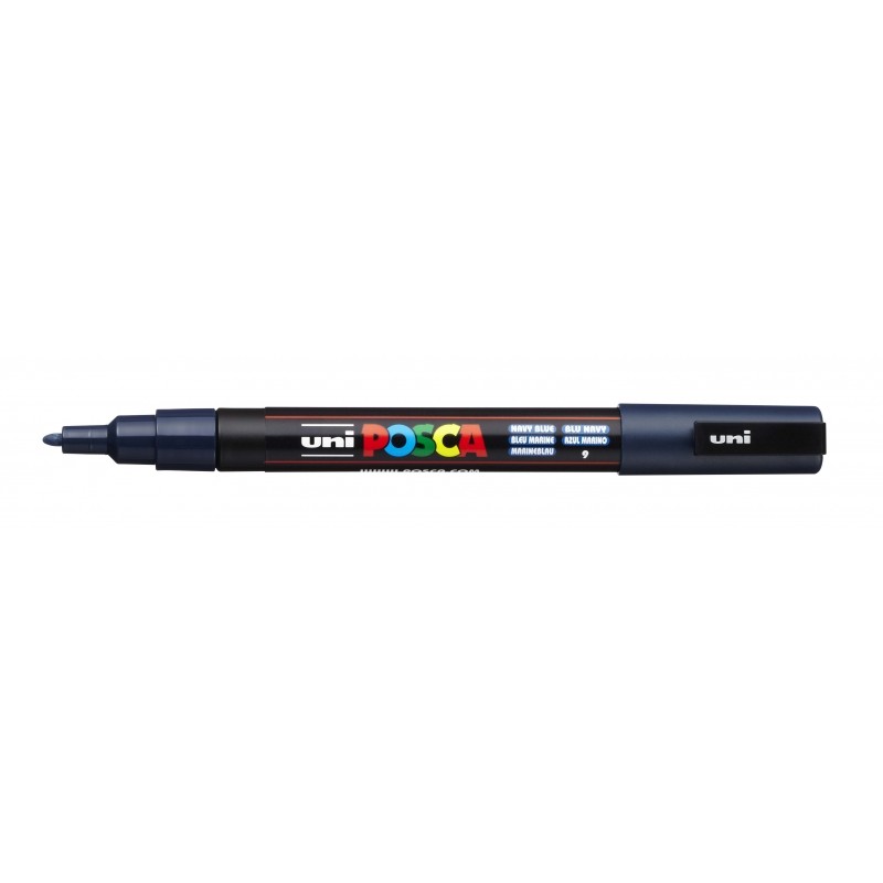 Posca PC-3M Pennarello - Punta conica 0.9-1.3 mm - Inchiostro a base d'acqua - Resistente alla luce - Colore blu