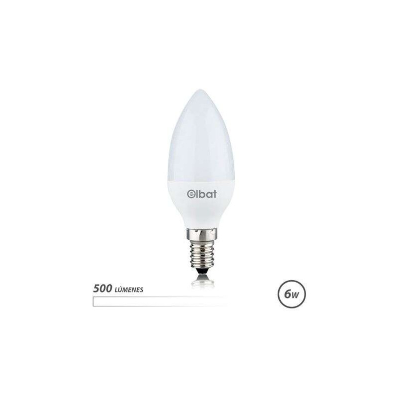 Lampadina LED Elbat - Potenza: 6W - Lumen: 500 - Tipo di luce: Luce bianca 4000K - Base: E14 - Angolo: 180º - Dimension
