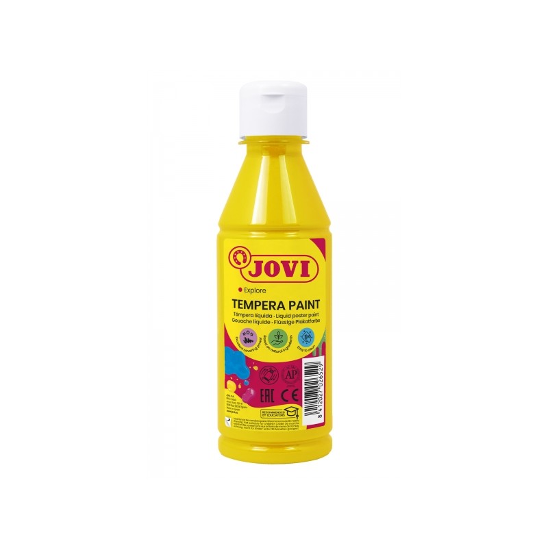 Jovi Tempera Paint Vernice a tempera liquida 250ml - A base d'acqua - Pronta all'uso - Alto potere coprente - Rapida ess