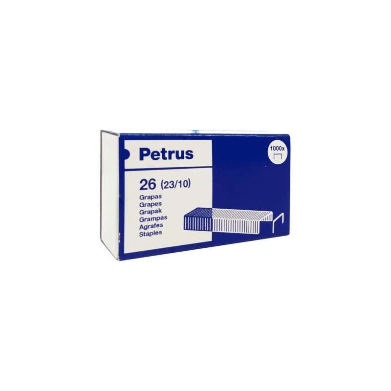 Petrus Scatola di 1000 punti metallici 23/10 placcati in rame - Fino a 70 fogli - Pin da 10 mm