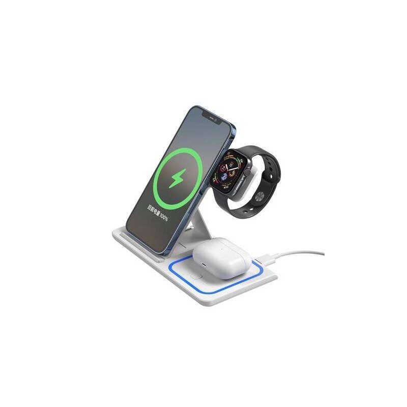 XO WX023 Stazione di ricarica wireless tripla da 15 W - Carica fino a 3 dispositivi contemporaneamente - Rilevamento aut