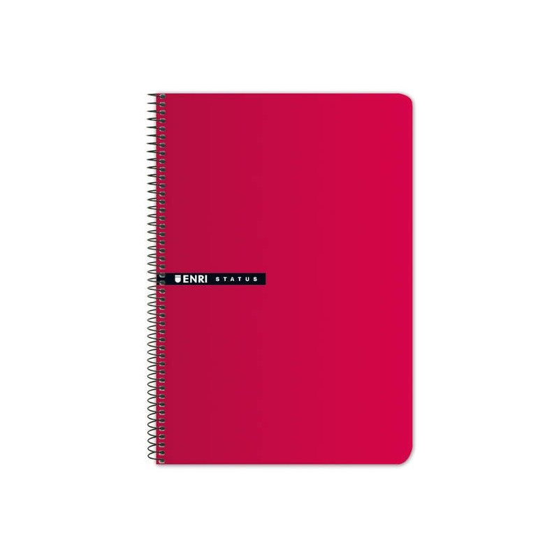 Enri Status Fº Taccuino a spirale con copertina rigida 4x4 con margine 100 fogli Rosso - Copertina rigida - Copertina r
