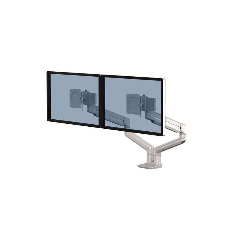 Braccio per monitor doppio Fellowes - Braccio girevole a 270° - Sistema a molla a gas - Fino a 9 kg - Colore argento